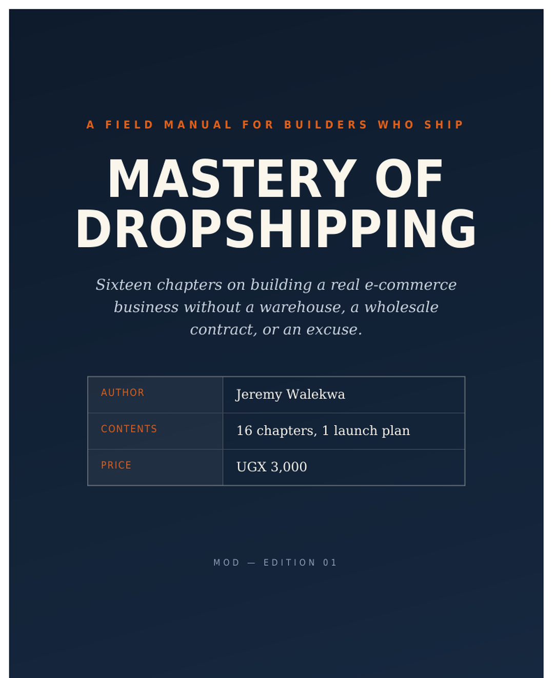 Mastery of Drop-shipping by Jeremy Walekwa