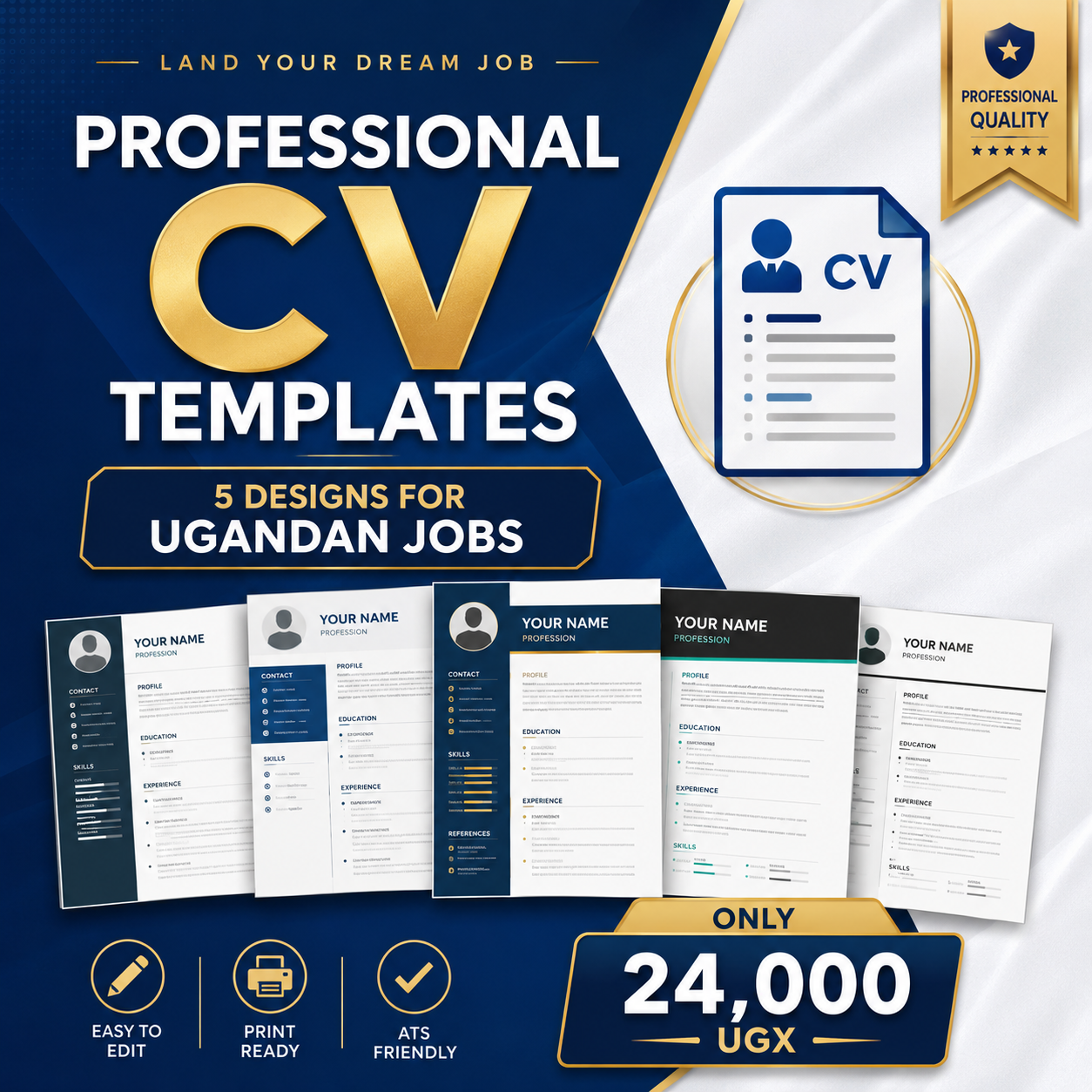 5 Professional CV Templates for Ugandan Jobs