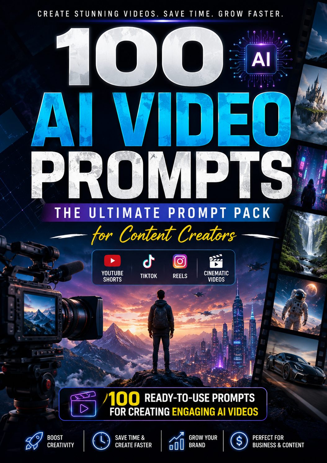 100 AI Video Prompts: The Ultimate Prompt Pack for Content Creators